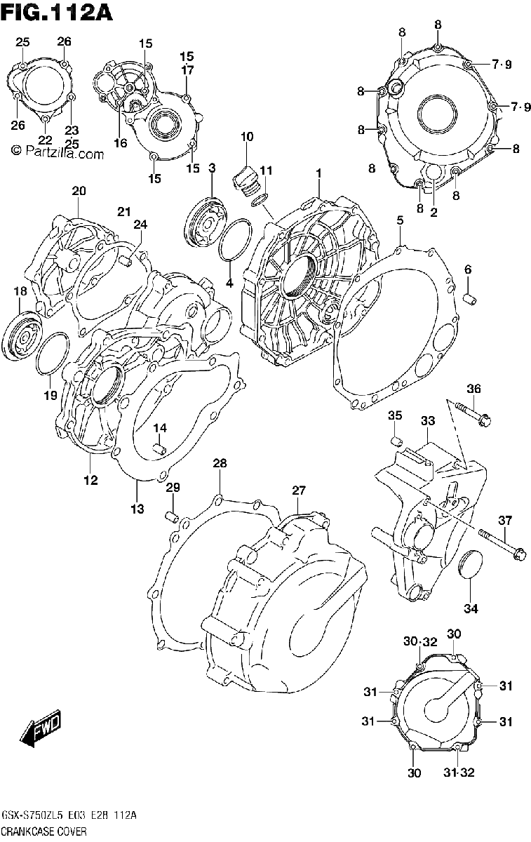 Diagrama de CRANKCASE COVER