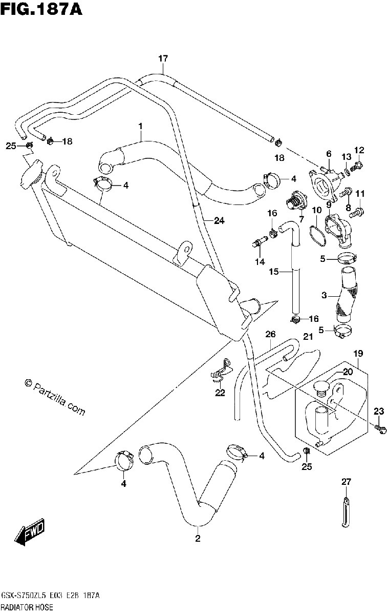 Diagrama de RADIATOR HOSE