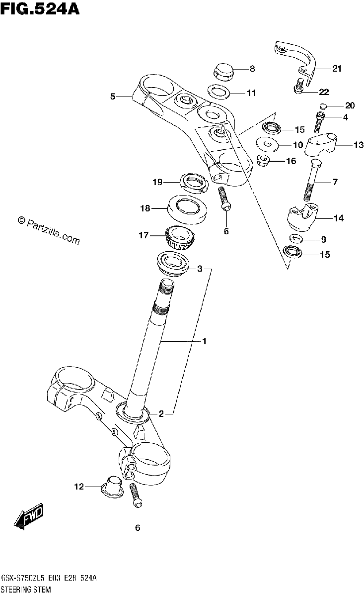 Diagrama de STEERING STEM