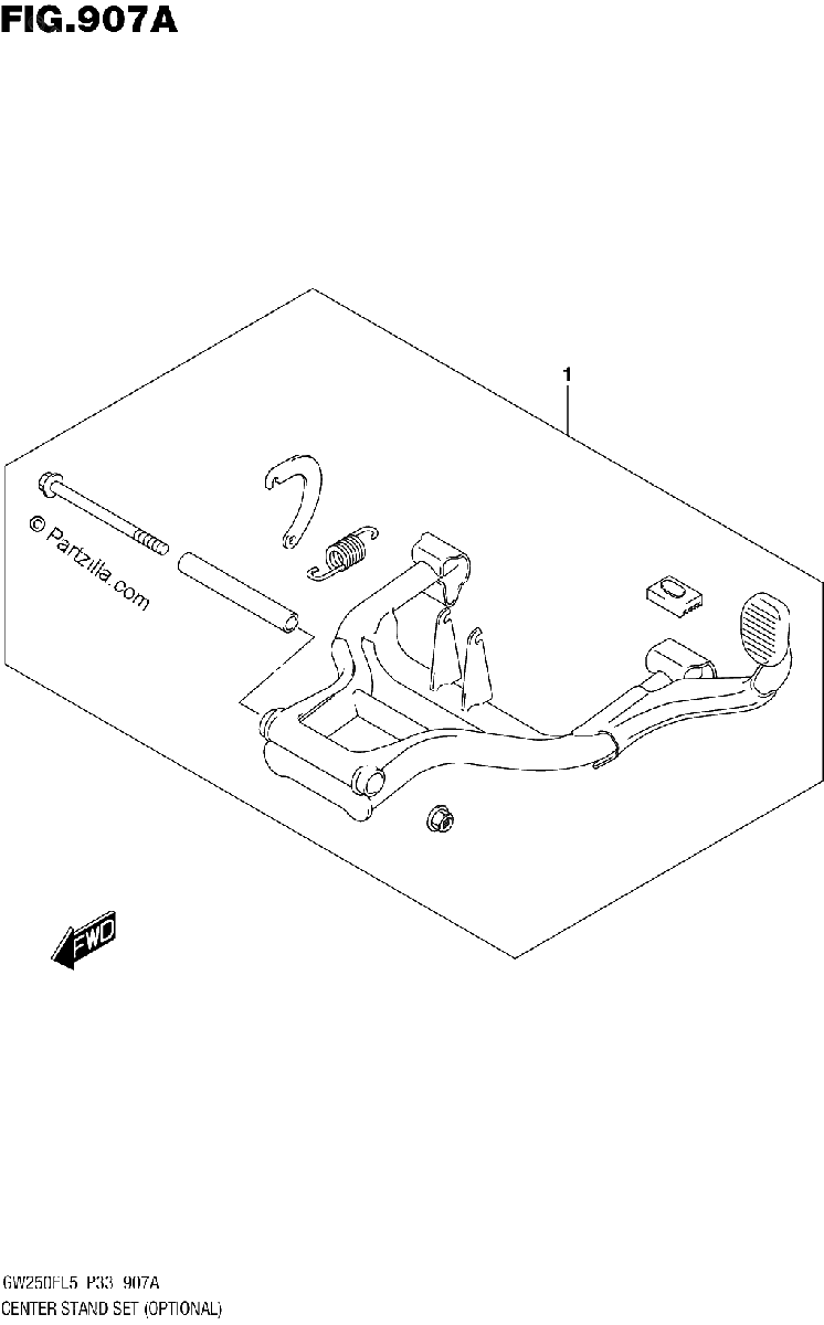 Diagrama de CENTER STAND SET OPTIONAL