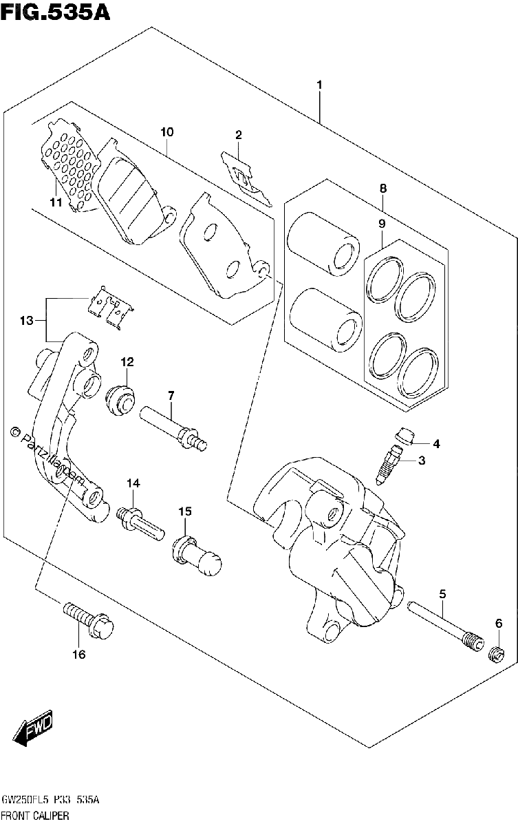 Diagrama de FRONT CALIPER