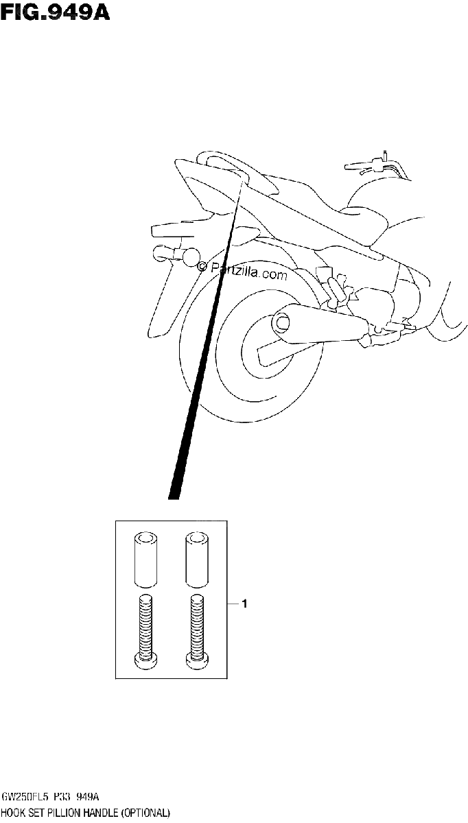 Diagrama de HOOK SET PILLION HANDLE OPTIONAL