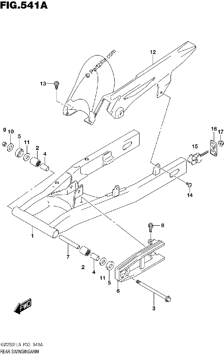Diagrama de REAR SWINGINGARM