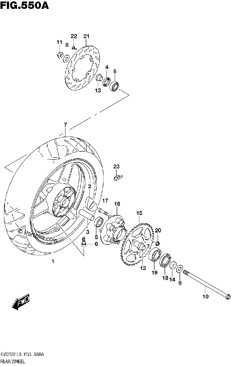 Diagrama de REAR WHEEL