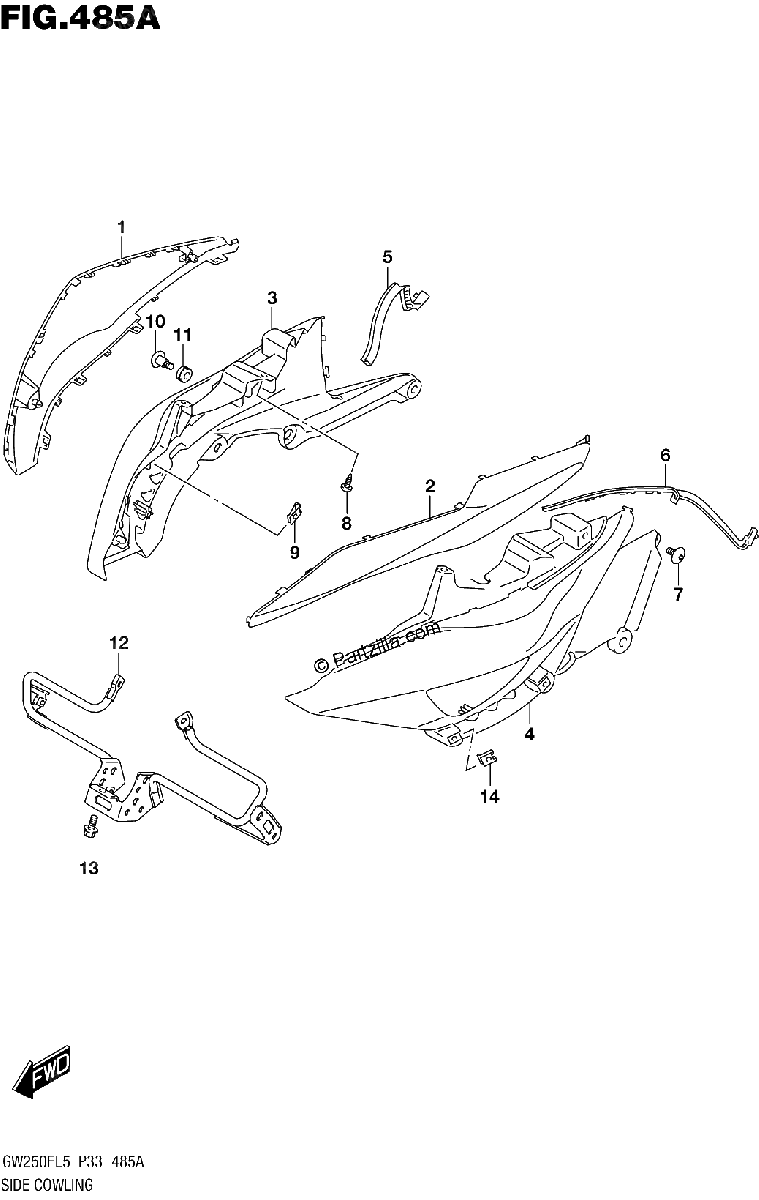 Diagrama de SIDE COWLING