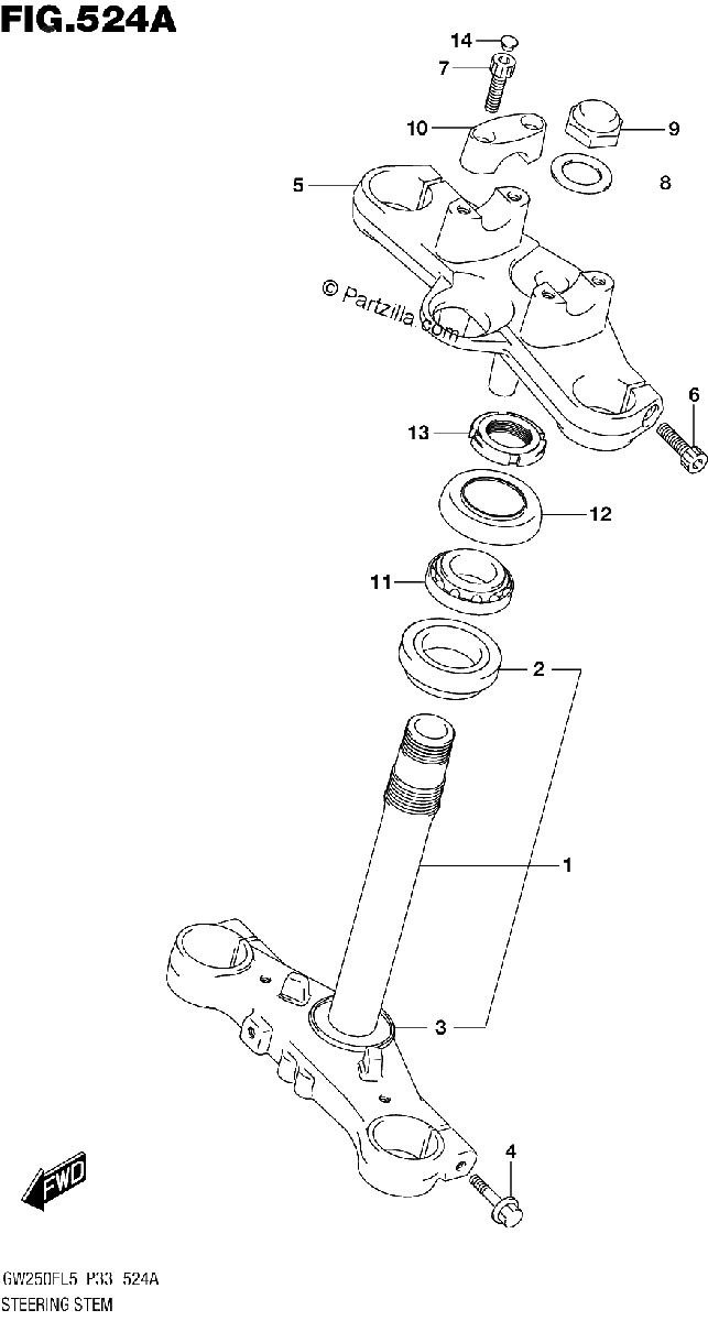 Diagrama de STEERING STEM