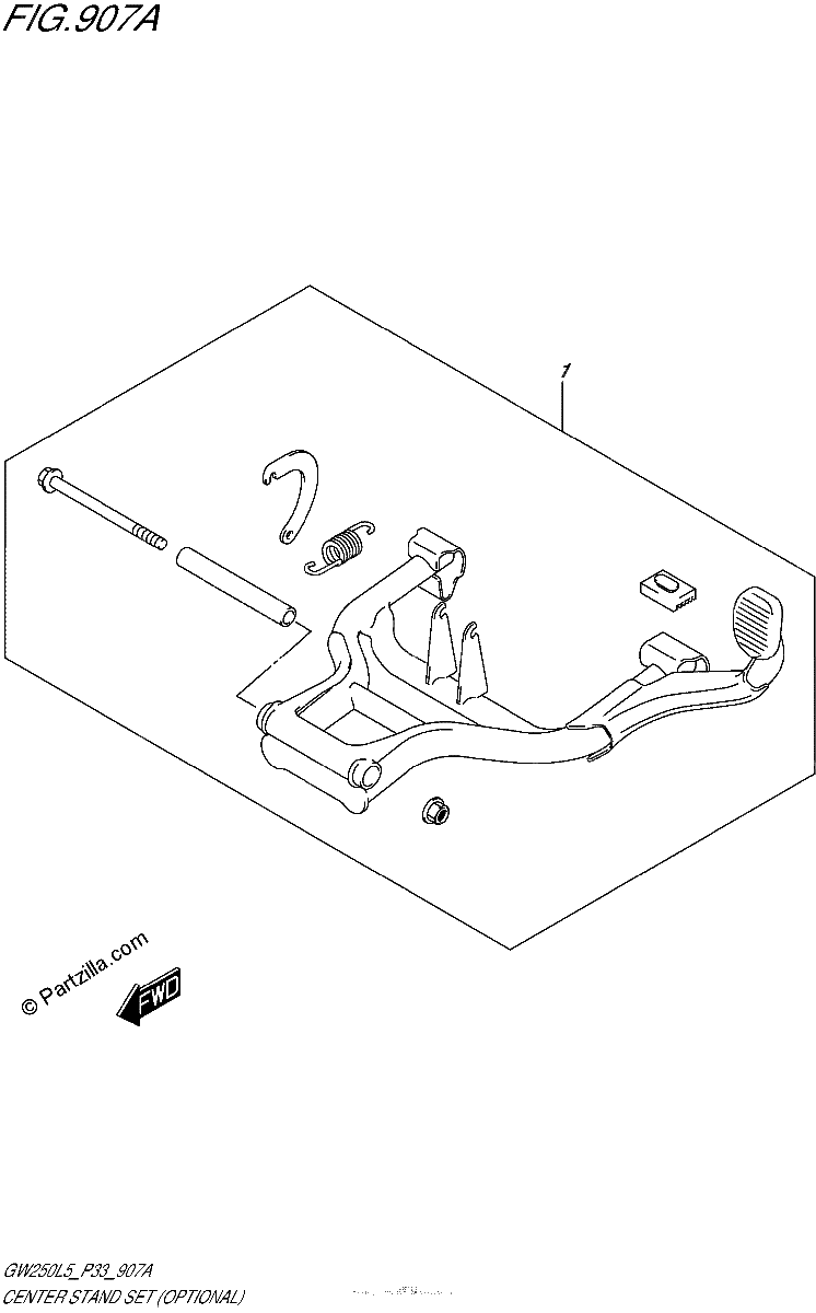 Diagrama de CENTER STAND SET OPTIONAL