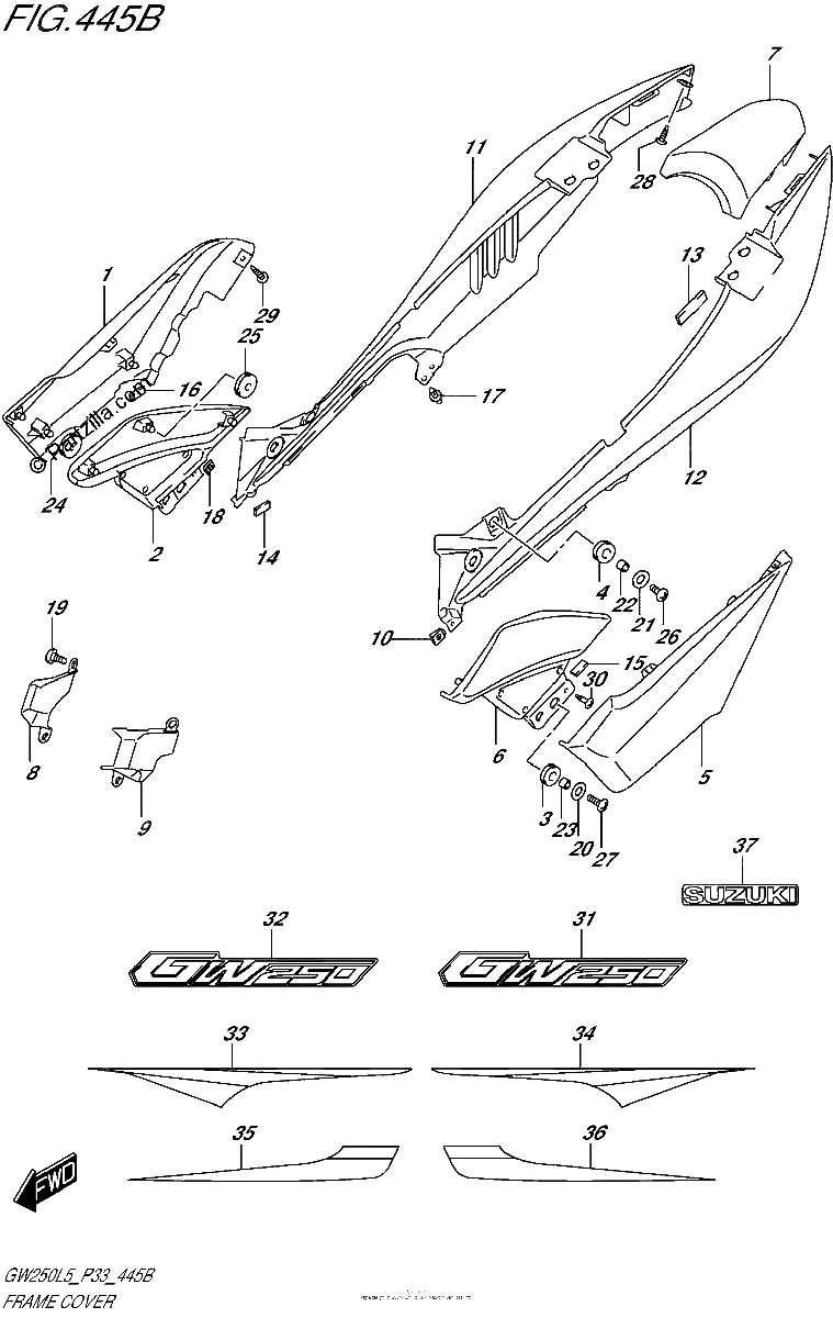 Diagrama de FRAME COVER GW250ZL5 P33