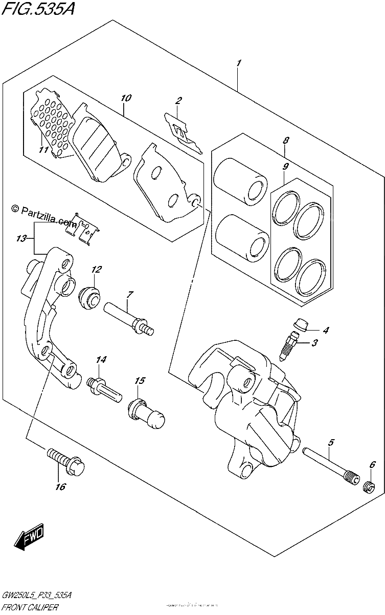 Diagrama de FRONT CALIPER