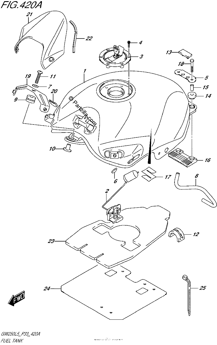 Diagrama de FUEL TANK GW250L5 P33