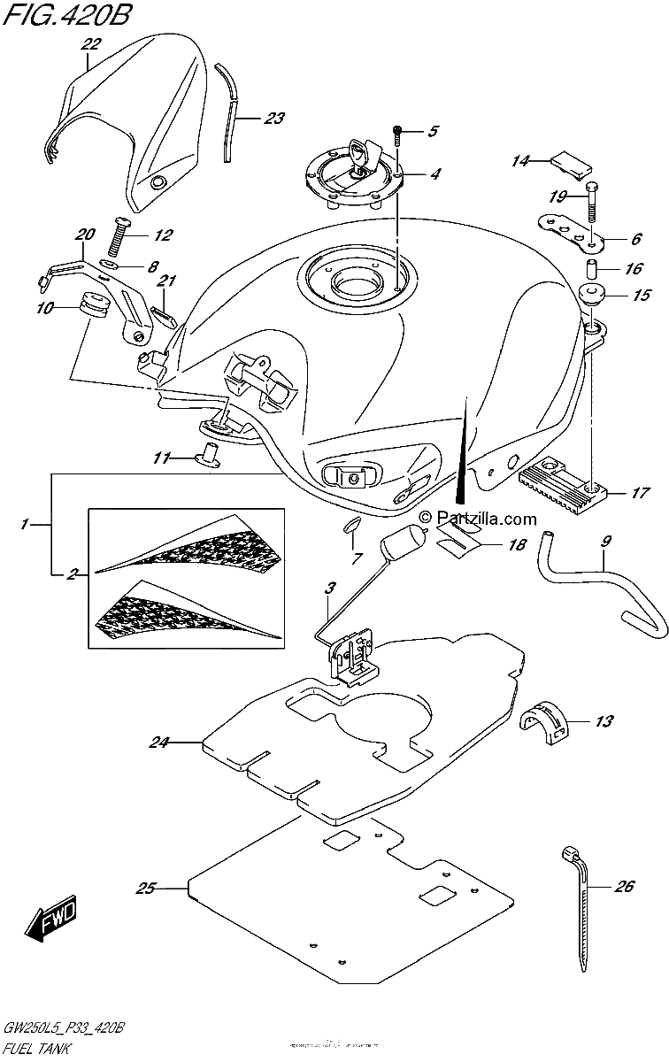 Diagrama de FUEL TANK GW250ZL5 P33