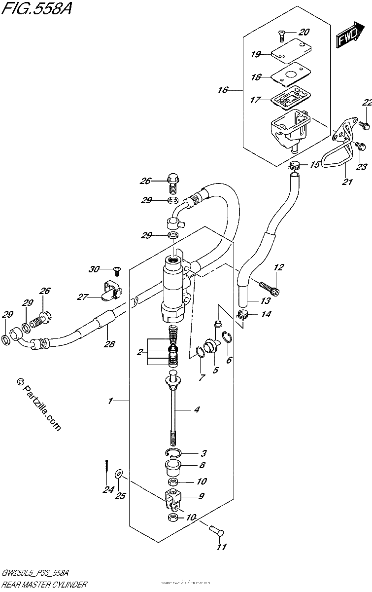 Diagrama de REAR MASTER CYLINDER
