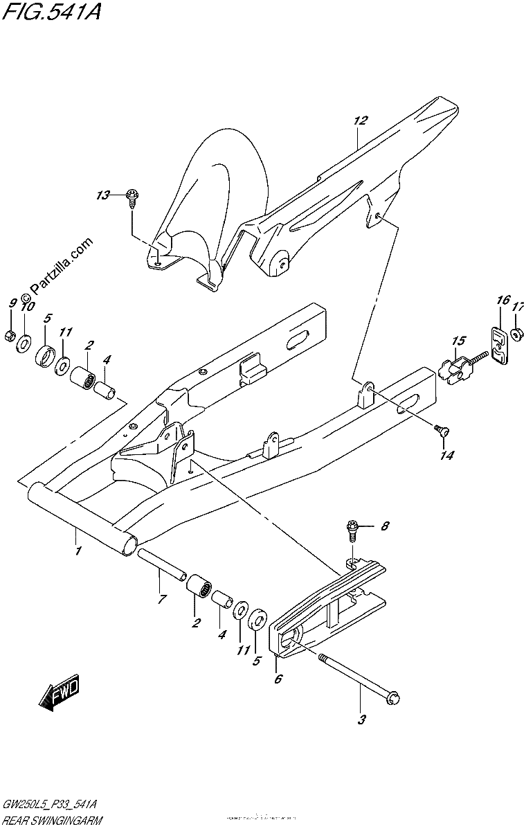 Diagrama de REAR SWINGINGARM