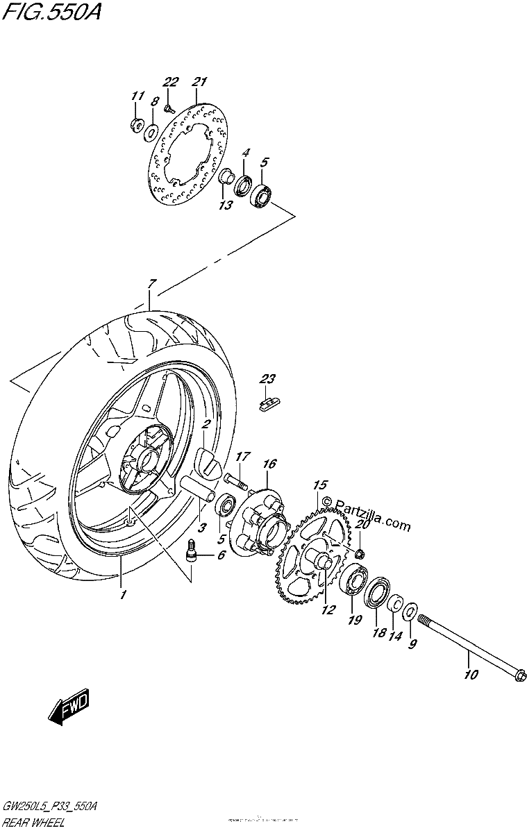 Diagrama de REAR WHEEL