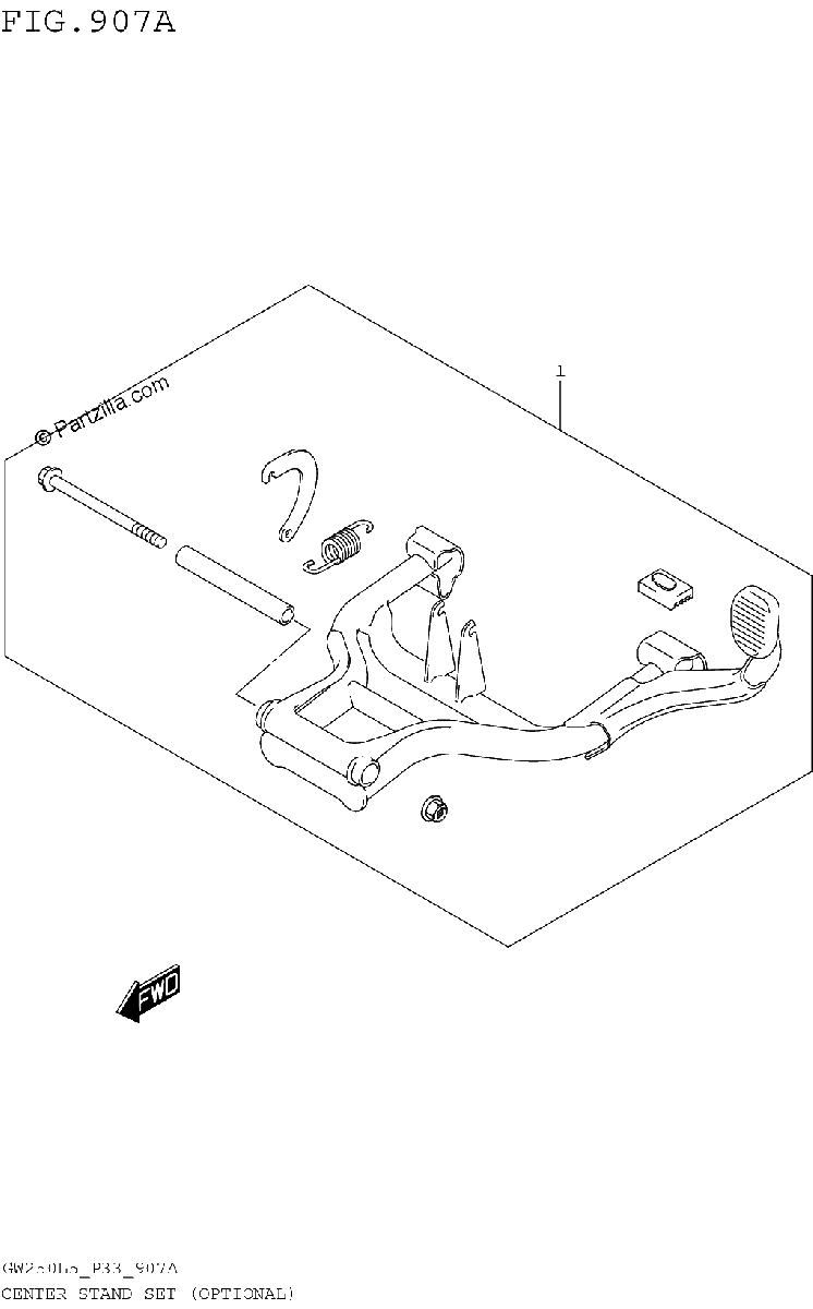 Diagrama de CENTER STAND SET OPTIONAL