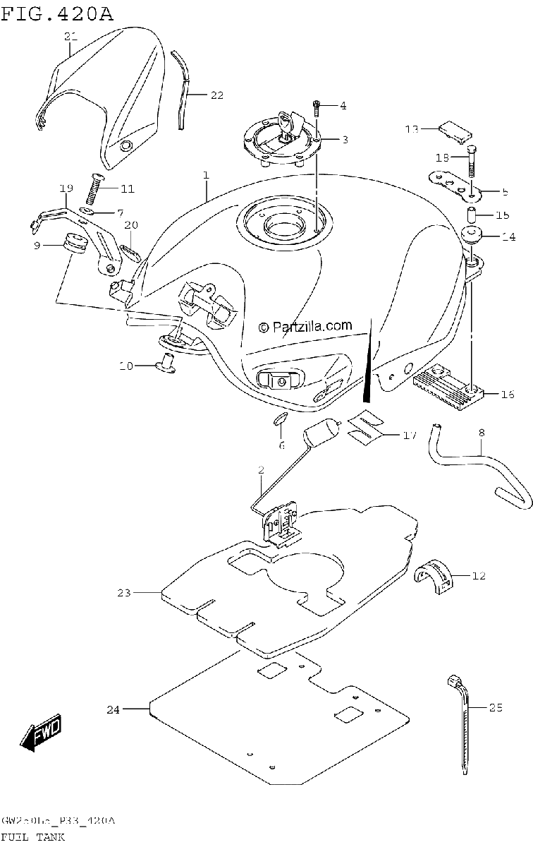 Diagrama de FUEL TANK GW250L5 P33