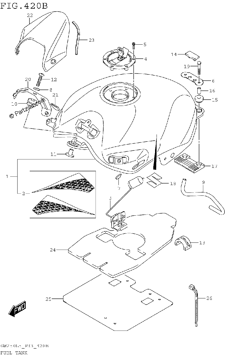 Diagrama de FUEL TANK GW250ZL5 P33