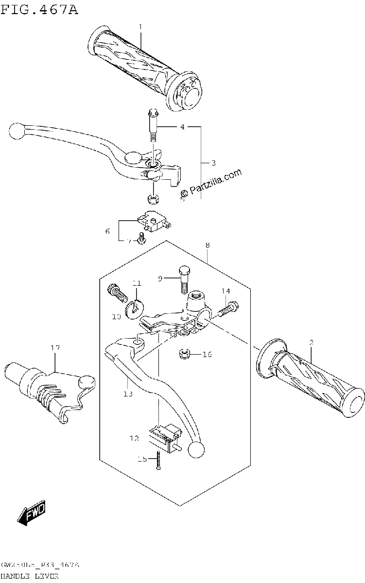 Diagrama de HANDLE LEVER
