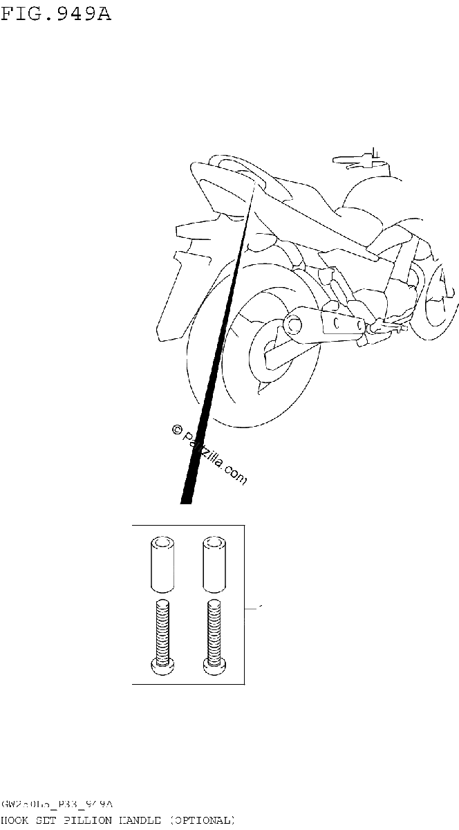 Diagrama de HOOK SET PILLION HANDLE OPTIONAL