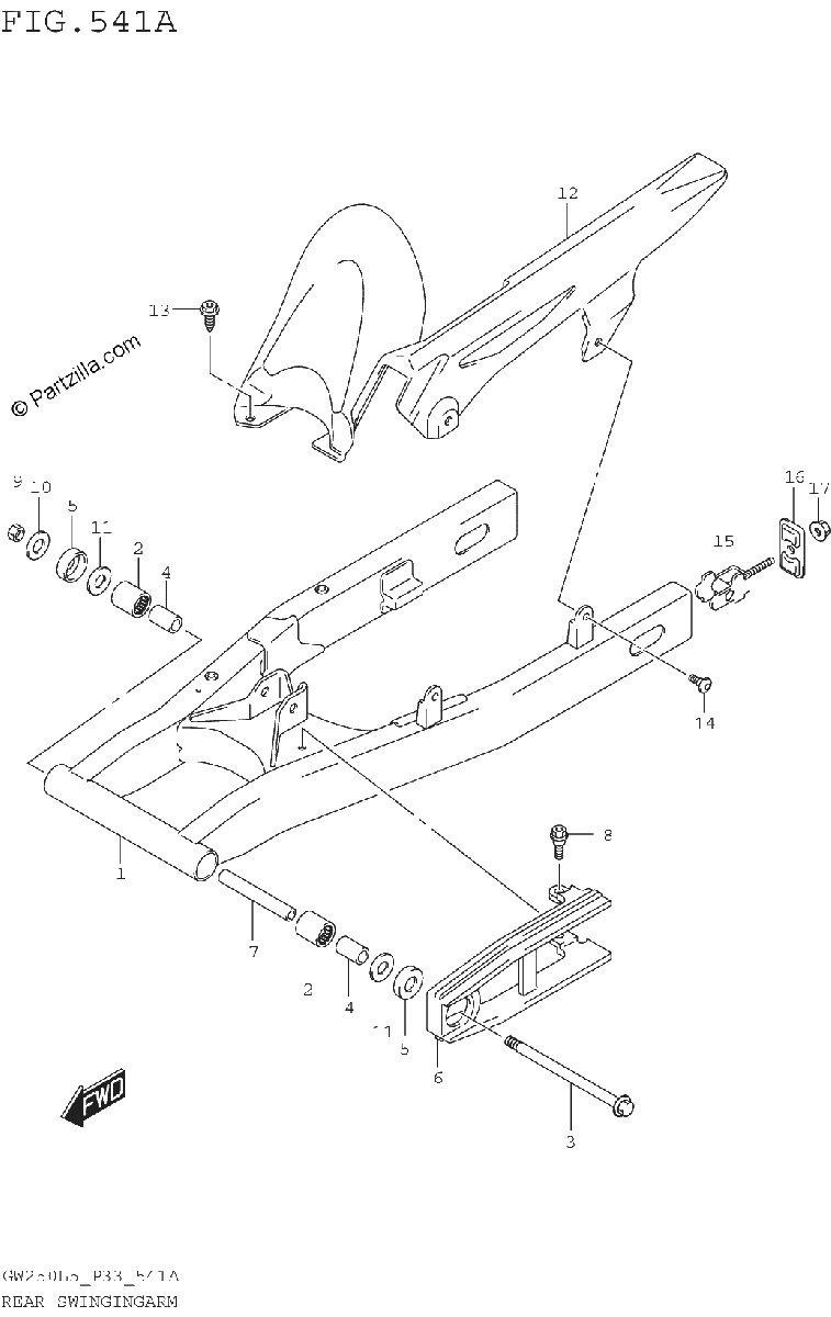 Diagrama de REAR SWINGINGARM