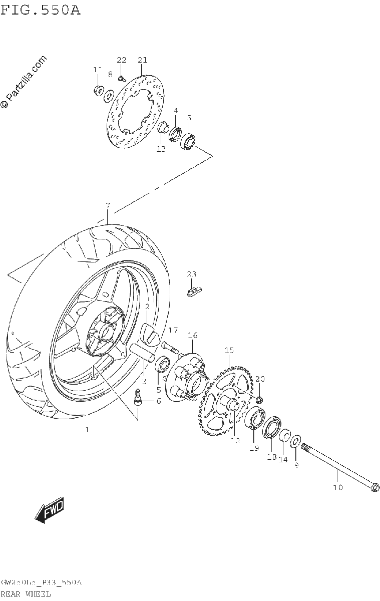 Diagrama de REAR WHEEL