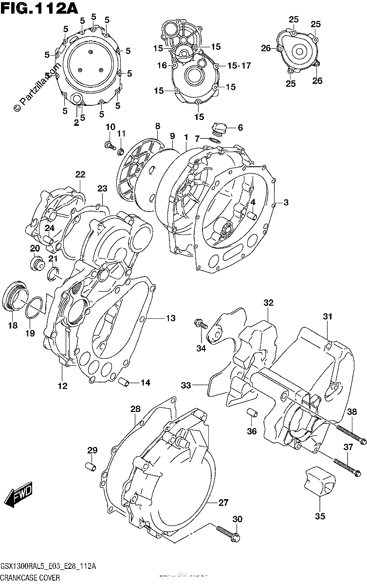 Diagrama de CRANKCASE COVER