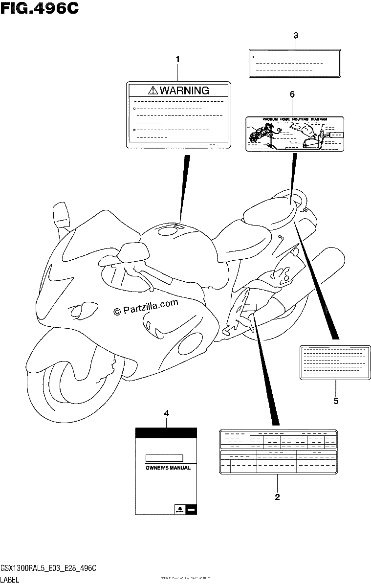Diagrama de LABEL GSX1300RAL5 E33