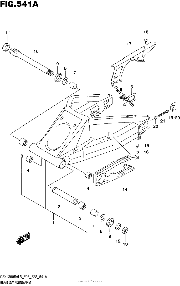 Diagrama de REAR SWINGINGARM