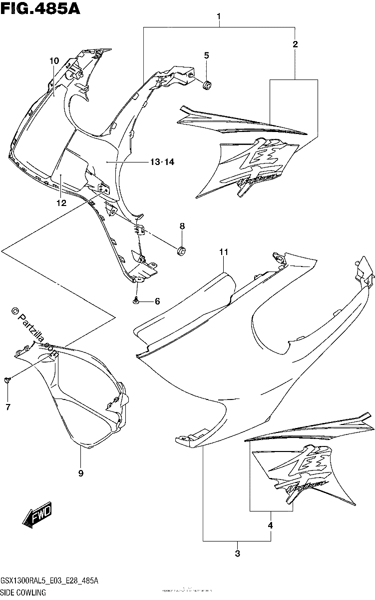 Diagrama de SIDE COWLING
