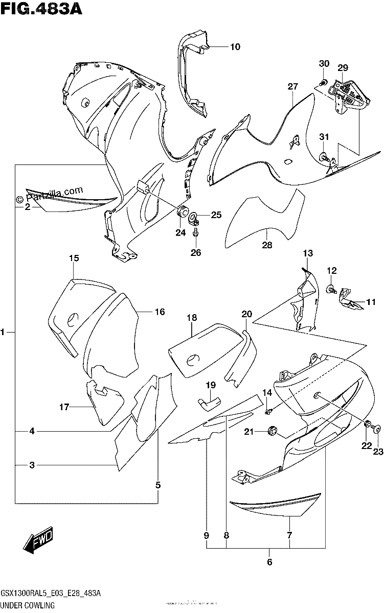 Diagrama de UNDER COWLING