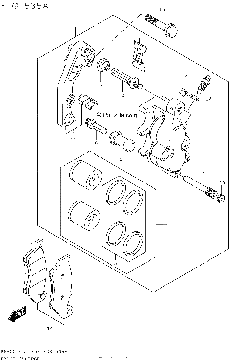 Diagrama de FRONT CALIPER