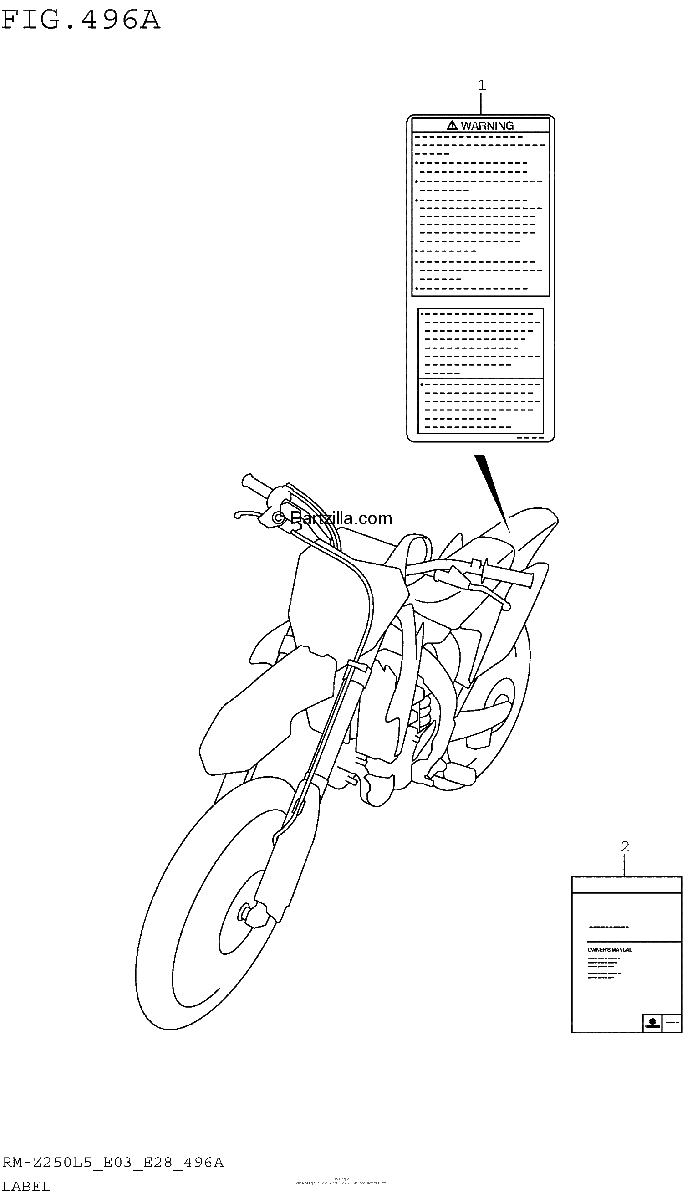 Diagrama de LABEL RM Z250L5 E03