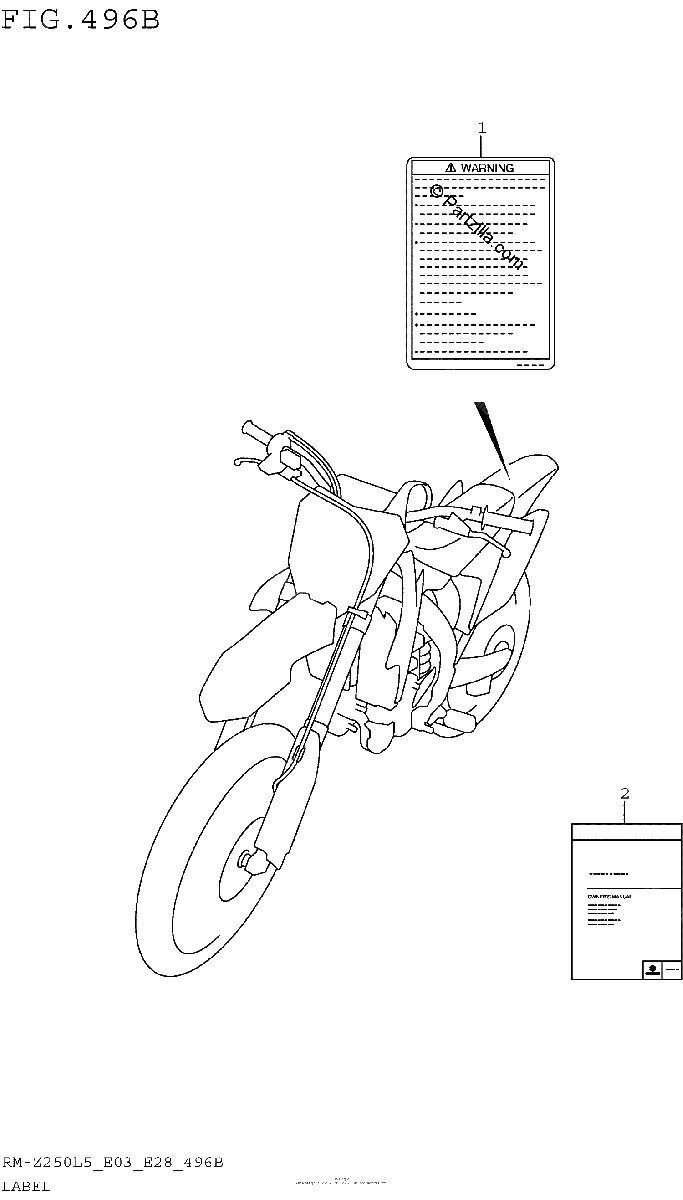 Diagrama de LABEL RM Z250L5 E28