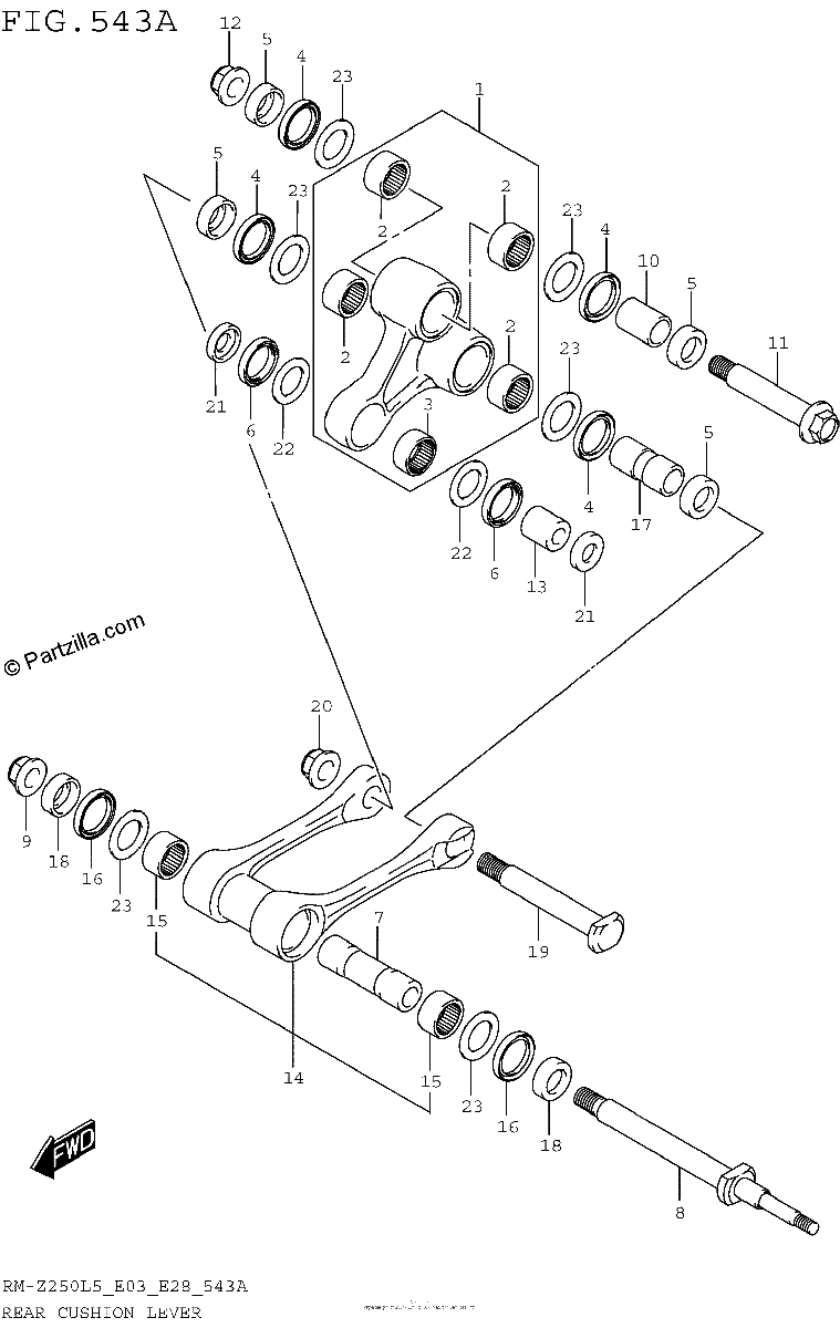 Diagrama de REAR CUSHION LEVER