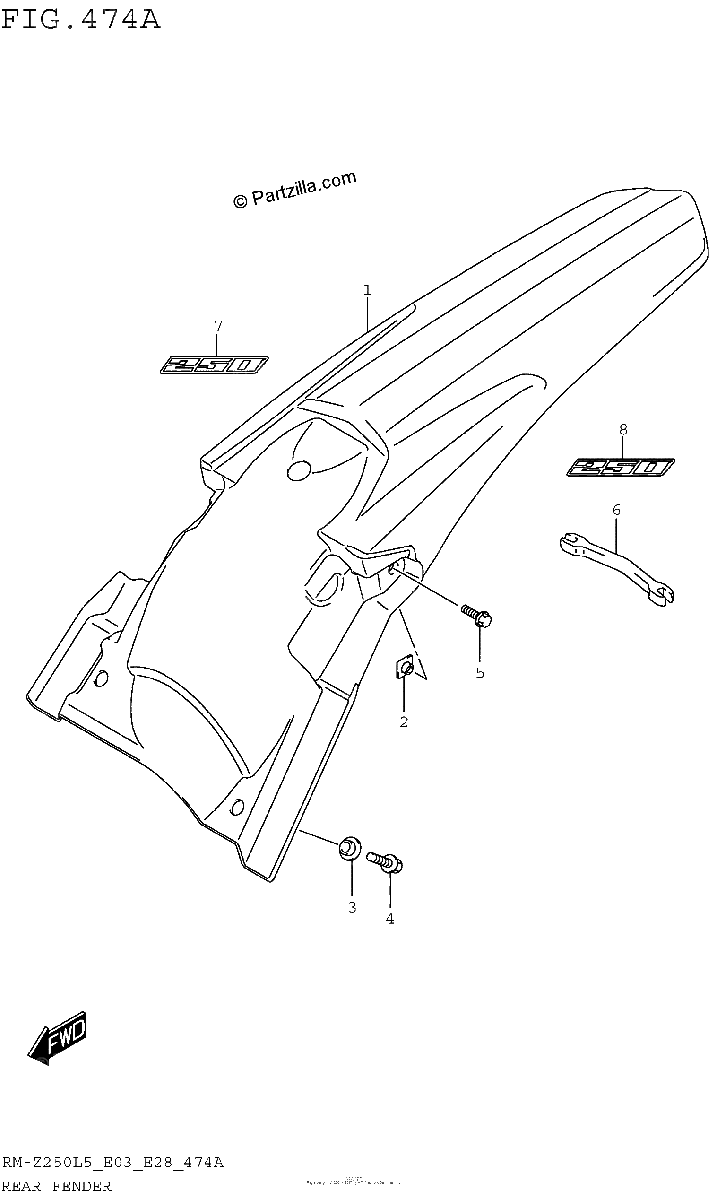 Diagrama de REAR FENDER