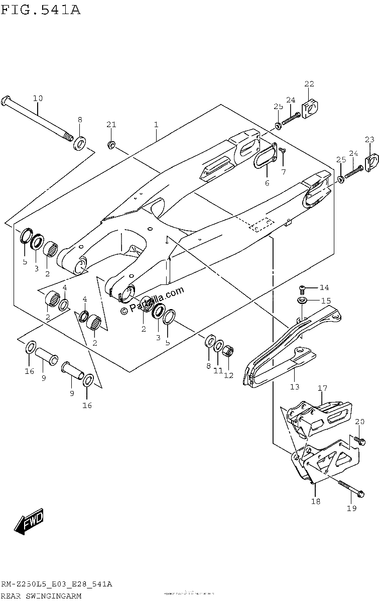Diagrama de REAR SWINGINGARM