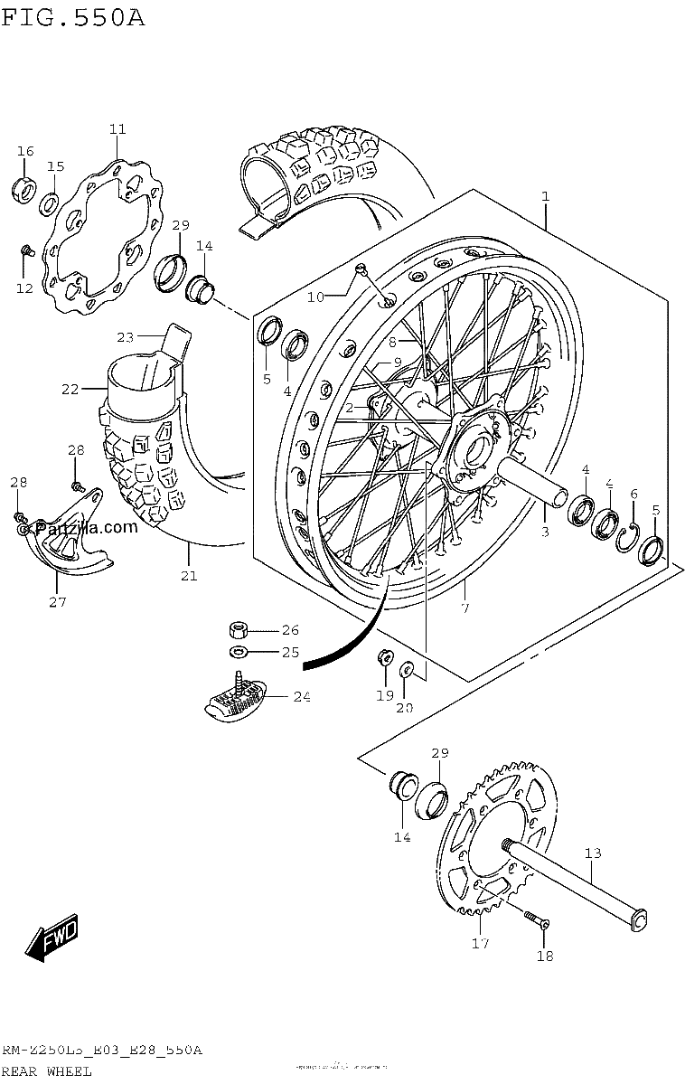Diagrama de REAR WHEEL