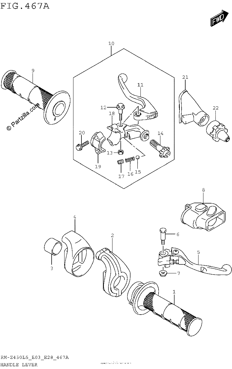 Diagrama de HANDLE LEVER