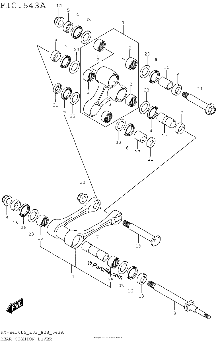 Diagrama de REAR CUSHION LEVER