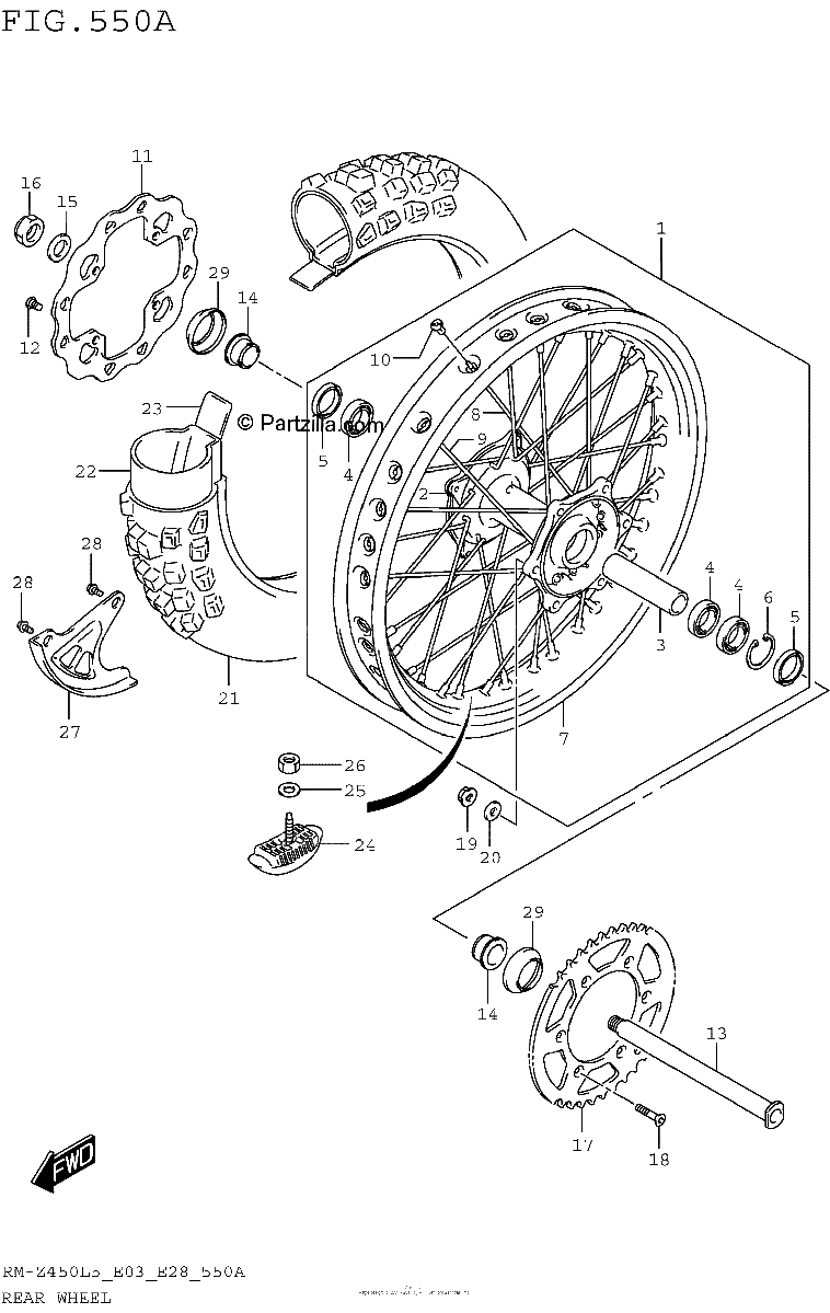 Diagrama de REAR WHEEL