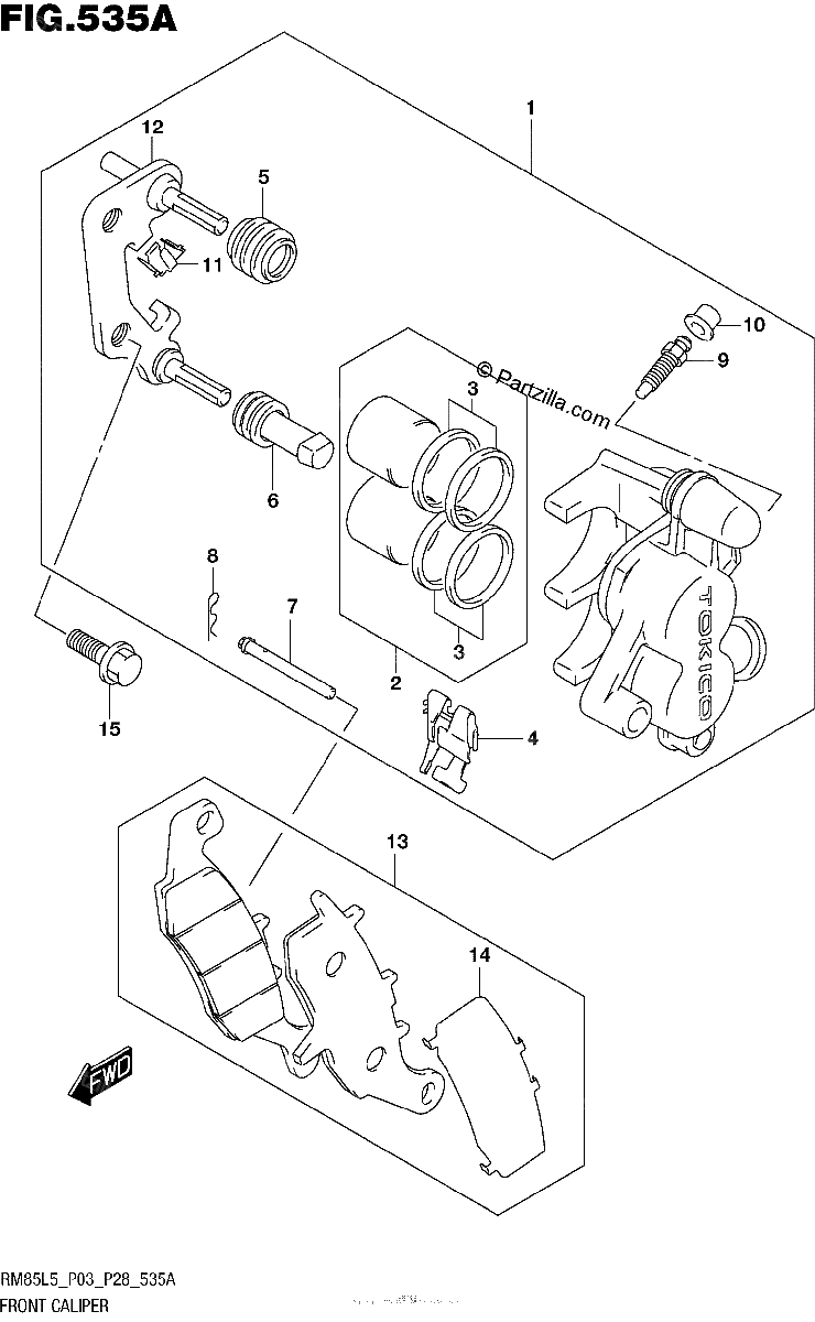 Diagrama de FRONT CALIPER