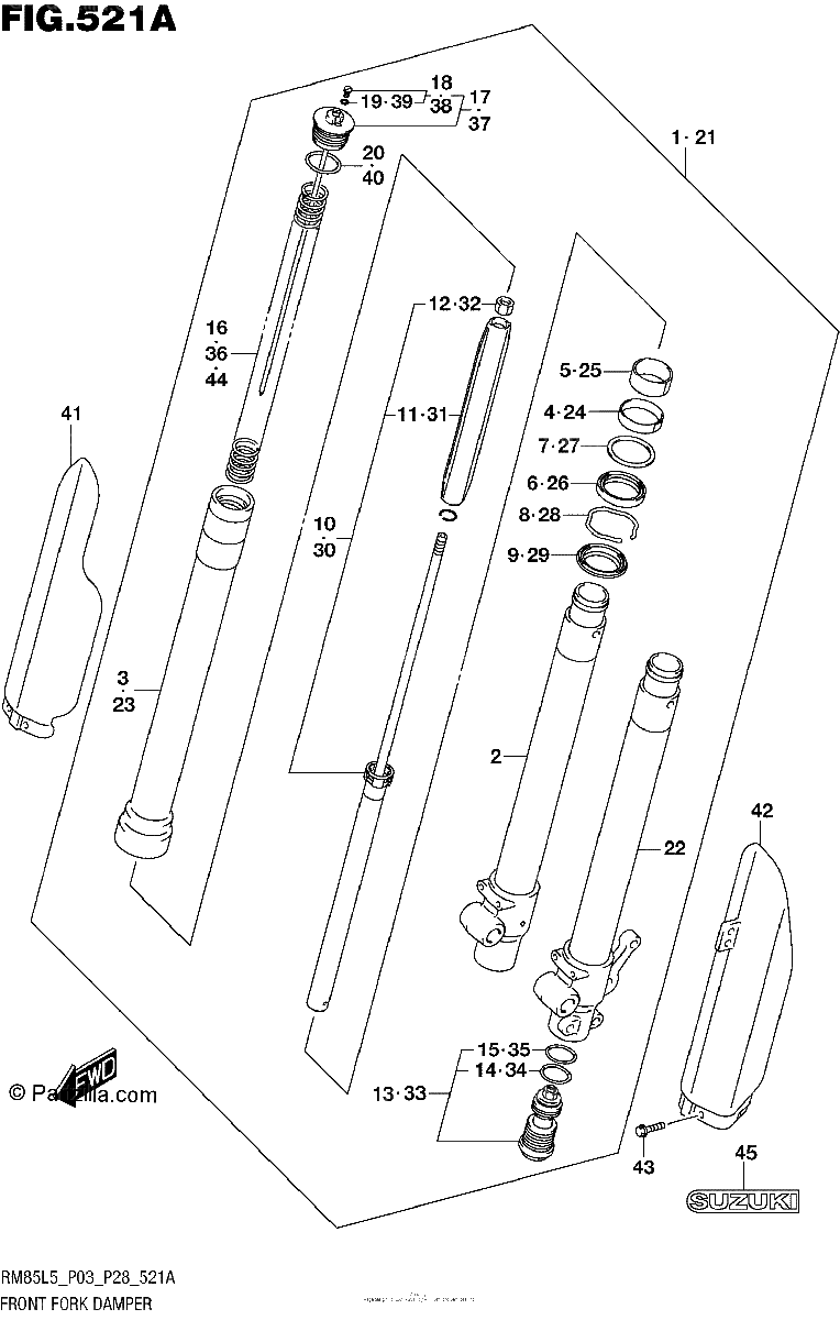 Diagrama de FRONT FORK DAMPER