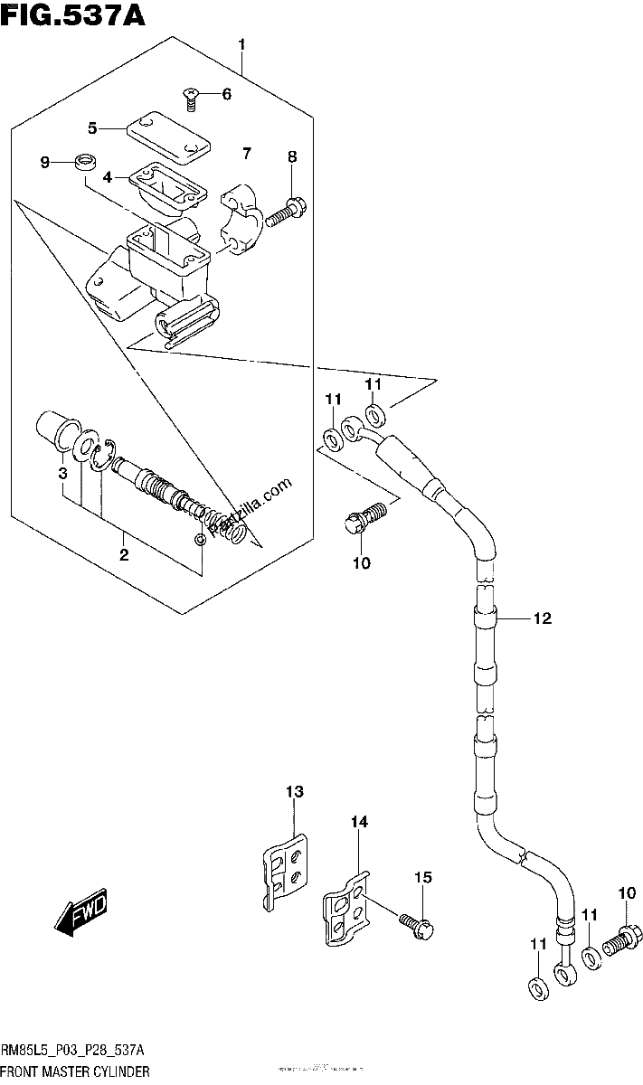 Diagrama de FRONT MASTER CYLINDER RM85L5 P03