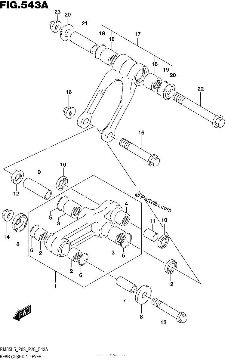 Diagrama de REAR CUSHION LEVER