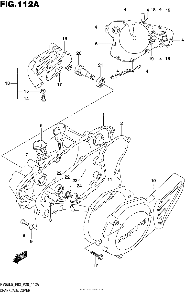 Diagrama de CRANKCASE COVER