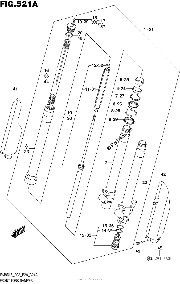 Diagrama de FRONT FORK DAMPER