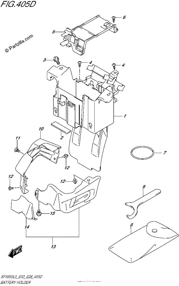 Diagrama de BATTERY HOLDER SFV650AL5 E28