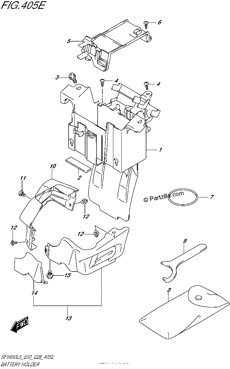 Diagrama de BATTERY HOLDER SFV650AL5 E33