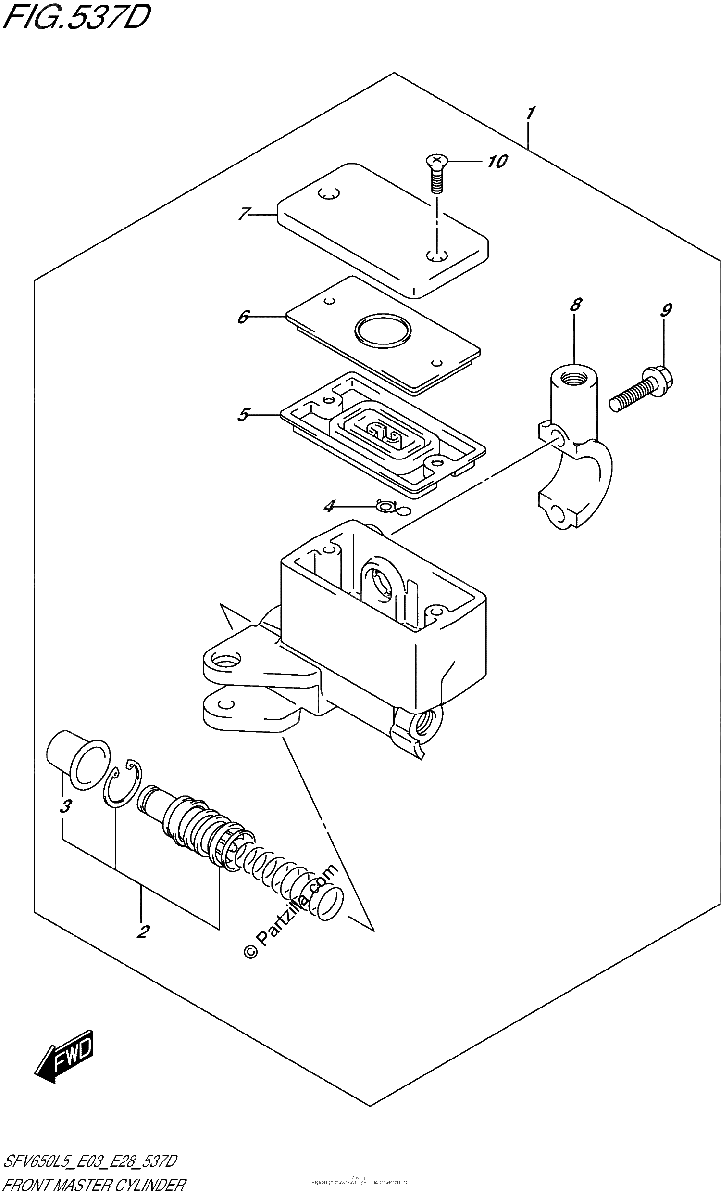 Diagrama de FRONT MASTER CYLINDER SFV650AL5 E28