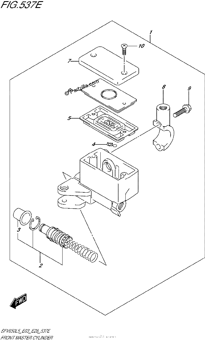 Diagrama de FRONT MASTER CYLINDER SFV650AL5 E33